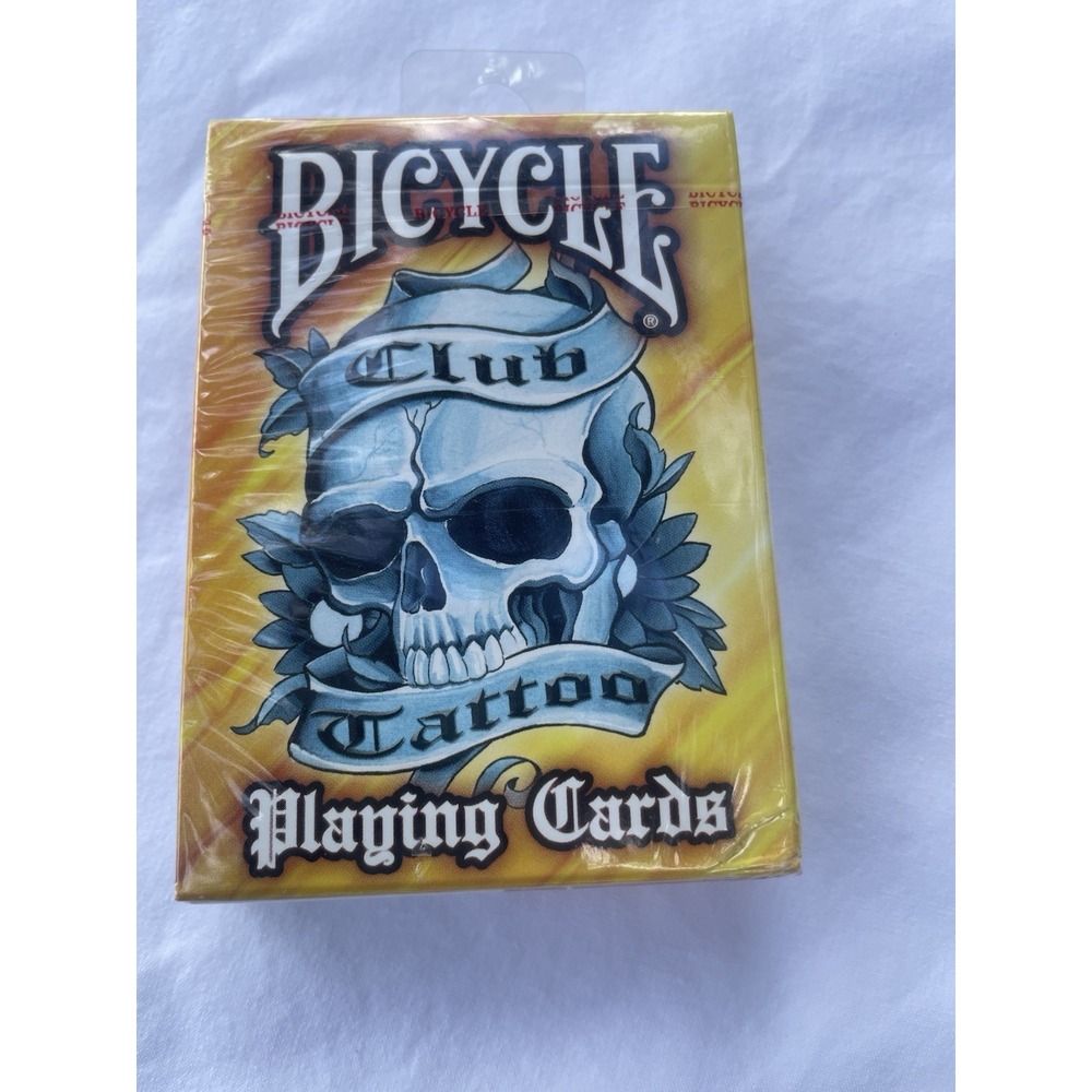 Bicycle Club Tattoo Orange Playing Card Deck - NEW